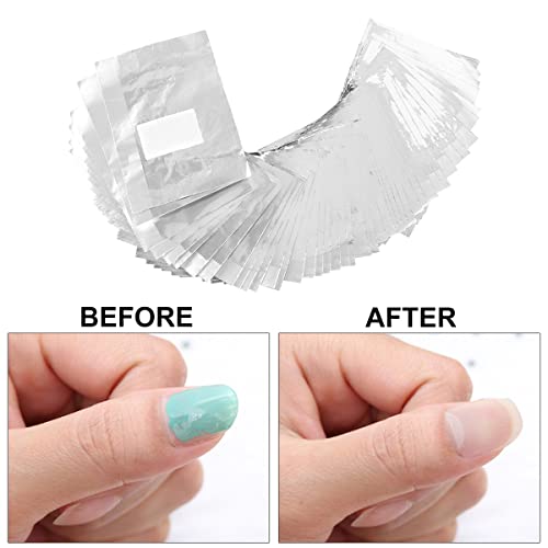 Nail Polish Remover Wraps,500Pcs Gel Nail Foil Wraps Aluminium Soak Off Foils,Gel Nail Polish Wrap Removal Tool,Finger Nail Polish Remover with Lint-Free Lager Cotton Pad