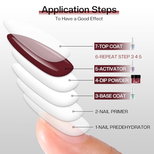 Morovan Dip Powder Nail Kit: Starter Kit 54pcs Nails Dipping Powder Set 18 Colors with Electric Nail Drill