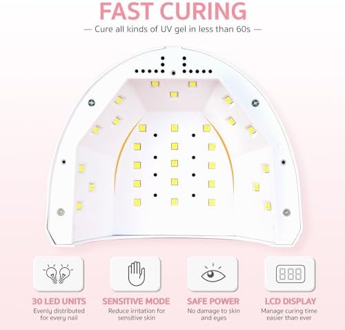 GAOY UV LED Nail Lamp, UV Light with LCD Display, Professional Nail Dryer with Automatic Sensor, 4 Timers and Sensitive Mode