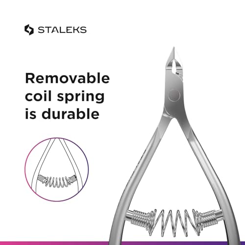 Staleks Pro Cuticle Trimmer - Professional Stainless Steel Cuticle Nipper with Sharp 5mm Blade: Durable Manicure and Pedicure Tool for Nail Care NS-30-5