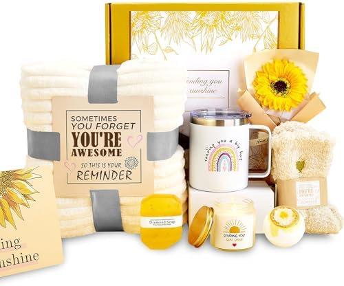 Get Well Gifts for Women After Surgery 10pc Gift Baskets Feel Better Spa Gift Basket Care Package for Mom Her Wife Friend Grandma