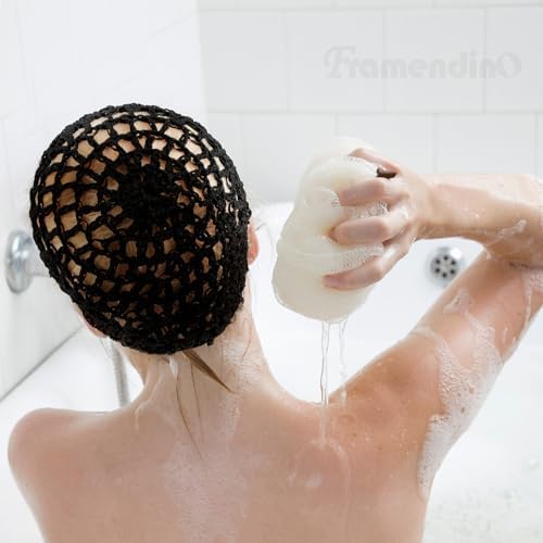 Framendino, Mesh Crochet Hair Net Rayon Knit Snoods Hat Hairnet Snood Cover Ornament for Night Sleeping Hair Accessories