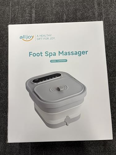 ALLJOY Foot Spa Bath Massager with Heat, Collapsible Foot Massager Spa Soaking Tub with Bubbles, Pumice Stone, Timer, 6 Shiatsu Massage Rollers Pedicure FootSpa for Relaxation, Gifts for Dad, Mom