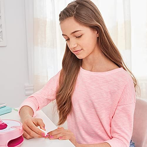 Light Magic Nail Dryer & Polish Set for Girls & Teens - 5 Vibrant Nail Colors, Art Stickers, Nail File, Cuticle Pusher & Dryer - Water-Based, Non-Toxic Polish Perfect Spa Day Manicures Make it Real
