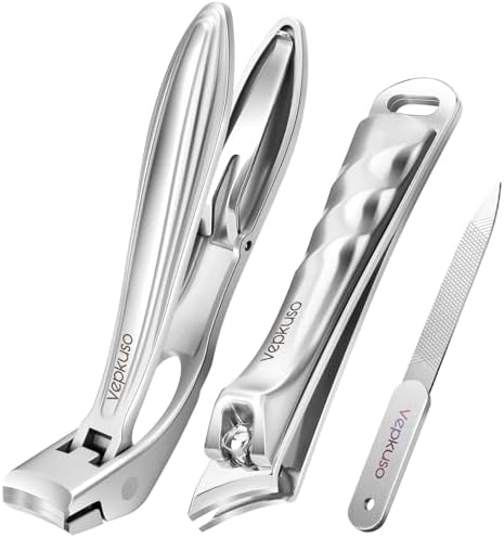 Nail Clippers&Toenail Clippers for Thick Nails for Seniors | Toe Nail Clippers Set for Ingrown Nails for Men | Manicure Kit &Nail Cutter for Women (Sliver(AC))