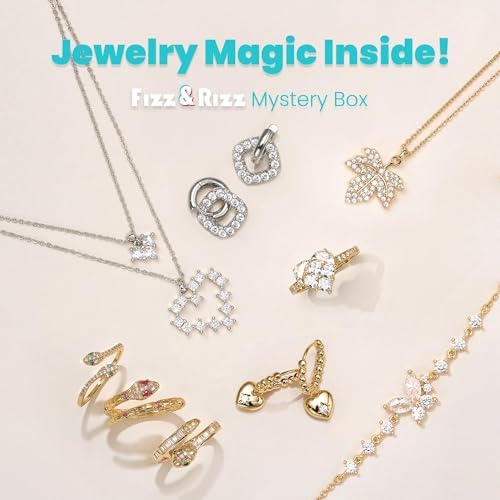 Fizz & Rizz Jewelry Mystery Bath Bomb:Surprise Rings,Necklaces, Earrings,Bracelets and Chance to Reveal High-Value Jewelry Bath Bomb Perfect Gifts for Various Occasions