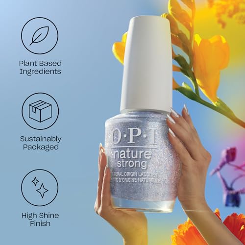 OPI Nature Strong Natural Origin Nail Polish | Opaque Bright Glitter & Shimmer Eco-Friendly Nail Polish | Plant Based, Vegan, Cruelty Free