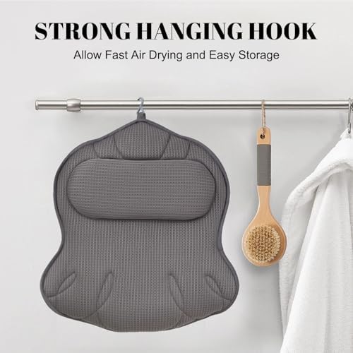 Extra Thick Bath Pillows for Tub-Luxury Bathtub Pillow for Head Neck and Back Support, Soft 4D Air Mesh Bath Pillow with Strong Suction Cups, Relaxing Bath Accessories Spa Gifts for Women