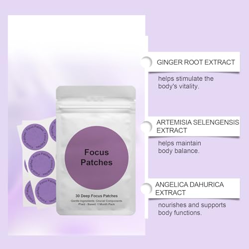 Focus Patches – 30 Deep Focus Patches for Daily Mental Clarity, Concentration & Calm
