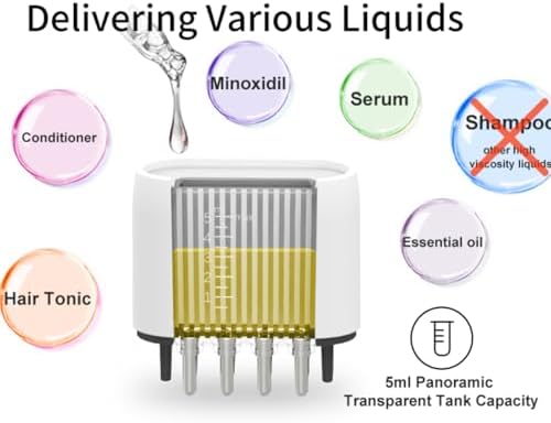 mriya Hair Oil Applicator for Scalp, Electric Scalp Oil Applicator with High Vibration, Hair Brush for Hair Fluid Essential Oil Serum, Use for Home & Travel