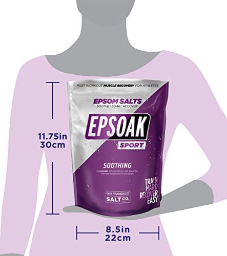 Epsoak Sport Lavender Epsom Salt for Athletes - 5 lbs. Soothing Therapeutic Soak with Lavender Essential Oil