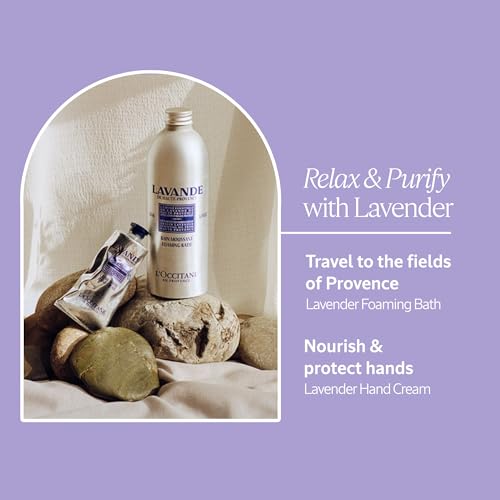 L'OCCITANE Foaming Bath: Relaxing Lavender, Comforting Shea, Beautifying Almond Milk, Citrusy Verbena, Cleansing Bubble Bath, 16.9 Fl. Oz