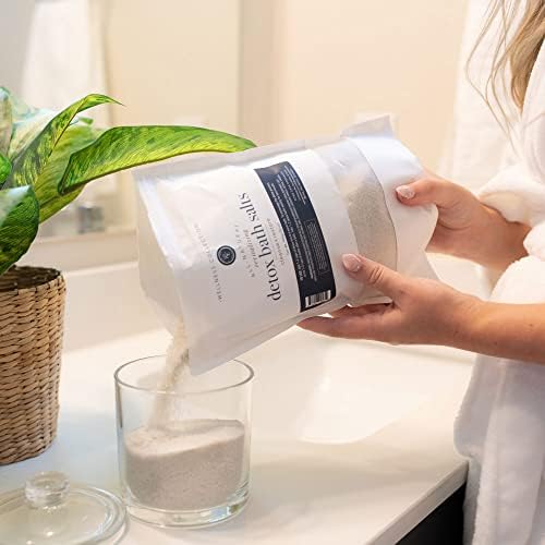 Rowe Casa Organics Detox Bath Salts with Health Boosting Magnesium and Bentonite Clay – Natural Bath Soak for Body Cleanse, Restore, and Relaxation, 35 Oz