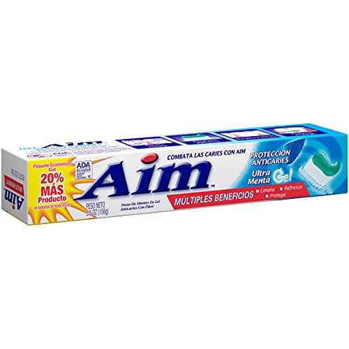 Aim Aim Cavity Protection Toothpaste Mint Gel, 5.5 Ounce (Pack of 3)