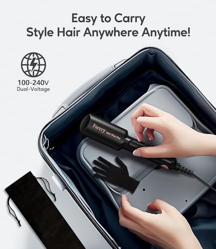 Portable Hair Straightener, 1.5 Inch Wider Plate Flat Iron for Short & Long Hair, Ceramic Travel Hair Straightener with Argan Oil & Keratin Infused, Universal Voltage, with Storage Bag