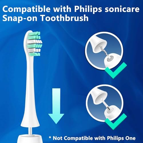 Replacement Toothbrush Heads for Philips Sonicare C2 Replacement Heads 10 Pack Vivena (White, Small)