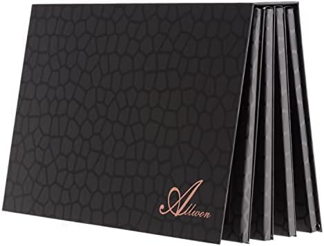 Allwon 4-Layer Book Shaped Magnetic Palette Large Empty Makeup Palette Storage Box for Eyeshadow Lipstick Blush Powder (Black)