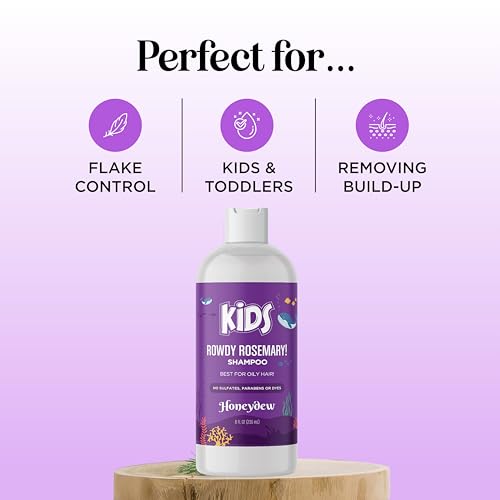 Kids Shampoo for Dry Scalp Care - Cleansing Sulfate Free Shampoo for Kids with Tea Tree Oil and Rosemary for Build Up and Dry Scalp Treatment - Scalp Moisturizer and Dry Scalp Shampoo for Flakes