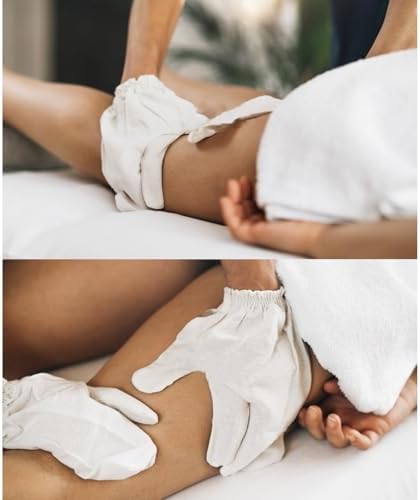 S-SNAIL-OO Gloves Raw Silk Massage Gloves Ayurvedic Massage, 100% Raw Silk with Elastic Wrist Bands Gloves for The Lymphatic System Dry Brushing Massage (2PCS)