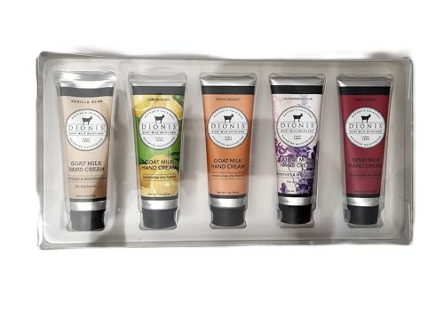 Dionis Hand Cream Gift Set, 5 Pack, Vanilla Bean, Lemon Burst, Peach Delight, Lavender Vanilla, Berrylicious