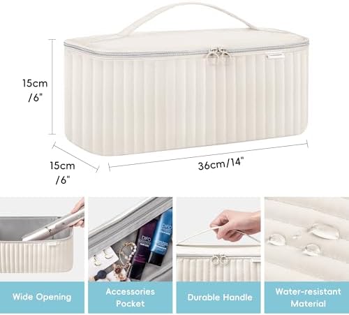 Travel Carrying Case for Hair Dryer Shark Flexstyle Dyson Airwrap Brush Hair Accessories Tools Storage Bag for Revlon Hairdryer Styler Organizer (Beige)