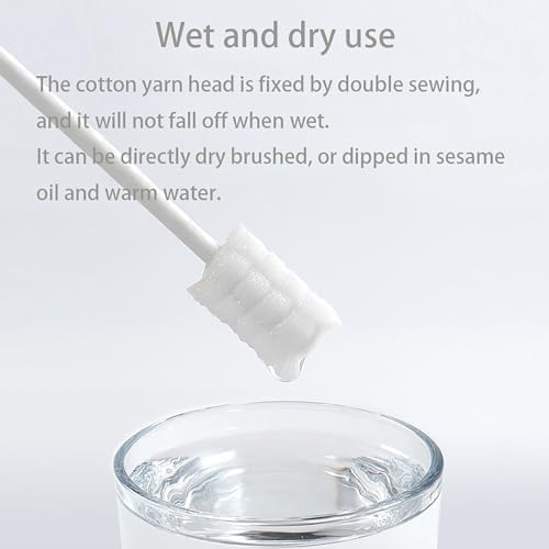 96PCS Baby Tongue Cleaner, Disposable Baby Toothbrush Soft Gauze Oral Cleaning Stick Infant Mouth Cleaner for 0-36 Months Newborn Dental Care