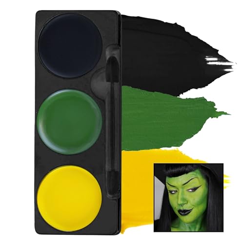 Mehron Makeup Tri-Color Character Makeup Palette | Halloween, Special Effects and Theater Cream FX Palette | Face Paint .7 oz (20 g) (GHOUL WITCH)
