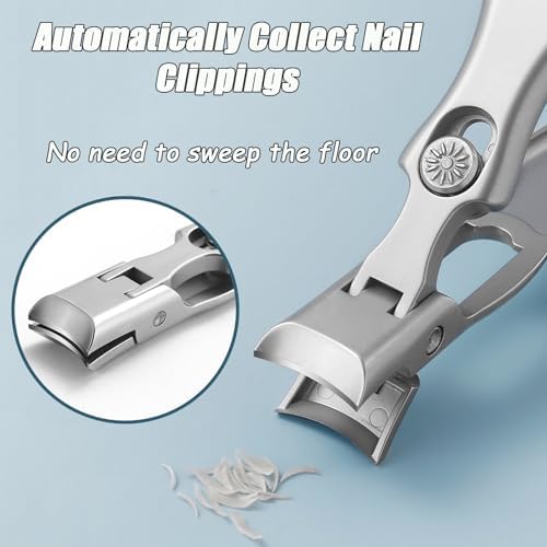 Portable Ultra Sharp Nail Clippers, Shirem Nail Clipper, Cumuul Toenail Clippers for Seniors Thick Toenails, Cumuul Nail Clipper, Ultra Sharp Nail Clippers, German Nail Clippers (SilverA+B)
