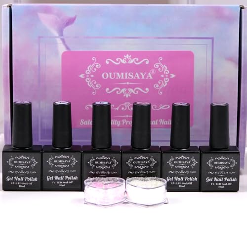 Glow in the dark Opal Gel Nail Polish 6 Colors Set Color Changing Semi Clear Gel Polish (GP015)