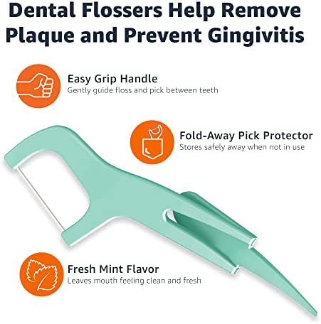 Amazon Basics Mint Dental Flosses, 540 Count, 6 Packs of 90