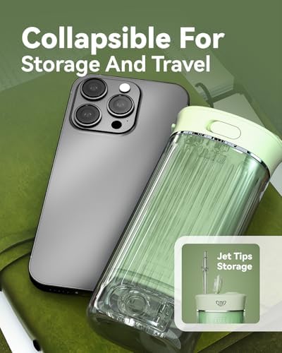 Portable Mini Water Dental Flosser for Teeth Cleaning Pick,Travel Oral Irrigator with Telescopic Water Tank,4 Modes and Waterproof Design-Perfect for Braces,Bridges,Home&Travel Dental Care