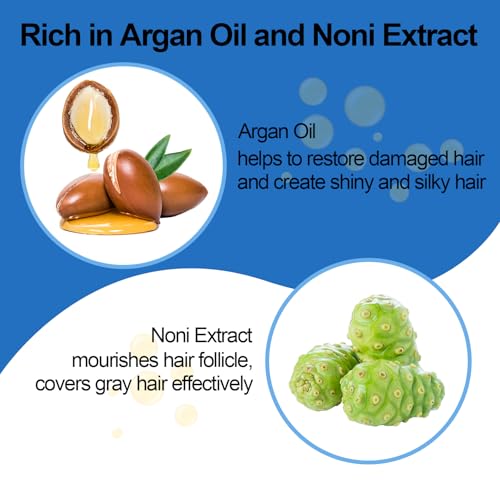 Men's Black Beard Dye, Black Hair Dye for Gray Hair Coverage, 3 in 1 Hair Dye Shampoo, Mustache & Beard Dye for Men, Quick & Easy to Use at Home, Long Lasting Beard Color for Men 200ML