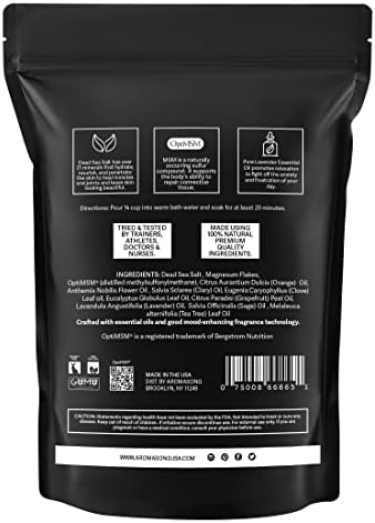 Aromasong Muscle Recovery Bath Soak for Muscle | Sore Muscle Soak with Dead Sea Salt, OptiMSM, Magnesium Flakes & Essential Oils | 3 Lb. - Made in USA.