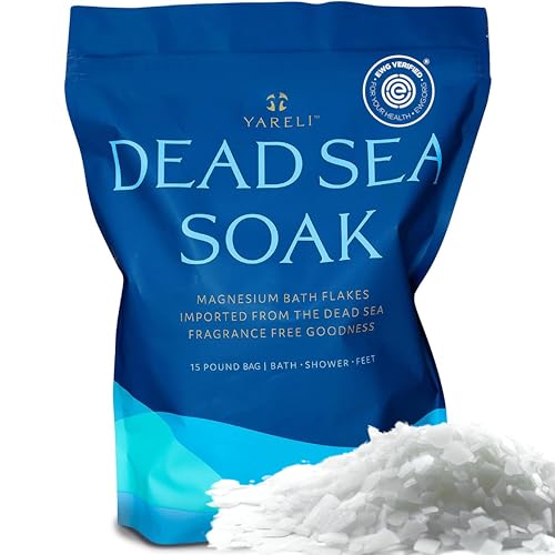 Magnesium Flakes, 15lb, Dead Sea Bath & Foot Soak, Alternative to Epsom Salt with Over 800,000mg of Magnesium Chloride Per Bag