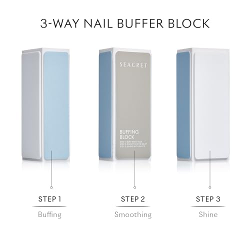 SEACRET NAIL CARE COLLECTION: Dead Sea Mineral Fingernail & Toenail DIY Salon Manicure Treatment Set with File, 3-Way Buffer Block for Shine, 1 Oz Cuticle Oil, & 6.8 Oz Body Lotion Kit