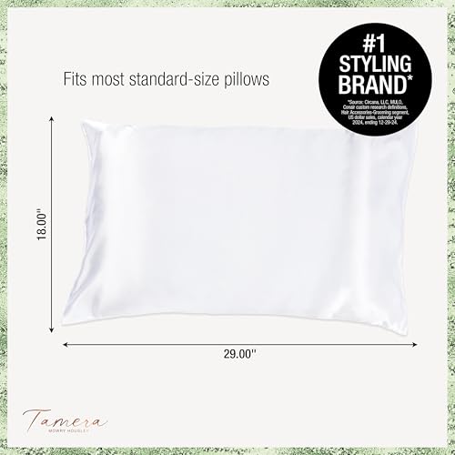 CONAIR x Tamera Mowry Housley Collection Satin Hair Bonnet with Bonus Pillowcase for Sleeping Set - Use on long and short lengths - preserve curls and braids - sleep cap for women - 2 piece bundle