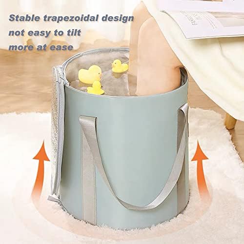Portable Thermal Insulation Multifunctional Foldable Foot Soaking Bath Bucket Birthday Gift with Lid Home Travel Outdoor Camping Foot Soaking Spa Bucket, 7.4 US GAL,Blue