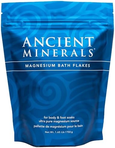 Ancient Minerals Magnesium Bath Flakes of Pure Genuine Zechstein Chloride - Resealable Magnesium Supplement Bag That Will Outperform Leading Epsom Salts 1.65 lbs