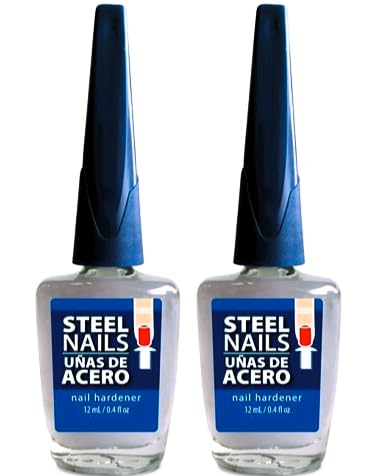 Steel Nails Hardener with Keratin, Calcium and Garlic Pack of 2