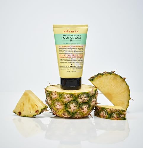 Adamia Therapeutic Repair Foot Cream with Macadamia Nut Oil and Promega-7, 4 Ounce Tube - Fragrance Free, Paraben Free, Non GMO