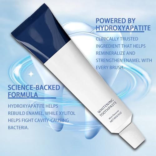 Fluoride-Free Formula with Hydroxyapatite Coconut Oil & Xylitol for Enamel Repair and Gentle Nano Hydroxyapatite Whitening Toothpaste