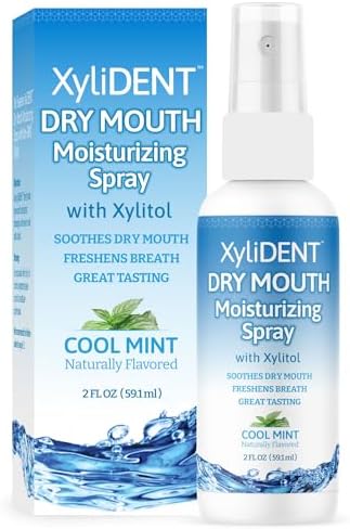 Nature's Stance XyliDENT Xylitol Dry Mouth Spray - Stimulates Saliva, Freshens Breath, Reduces Acid Production, Fast Acting Extended Relief, 2 Ounce (Cool Mint)