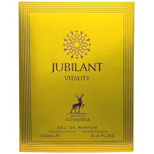 Maison Alhambra Jubilant Vitality – Citrus, Spicy, Green, Amber – Eau de Parfum Spray Long-Lasting Fragrance for Unisex, 3.4 Ounce / 100 ml