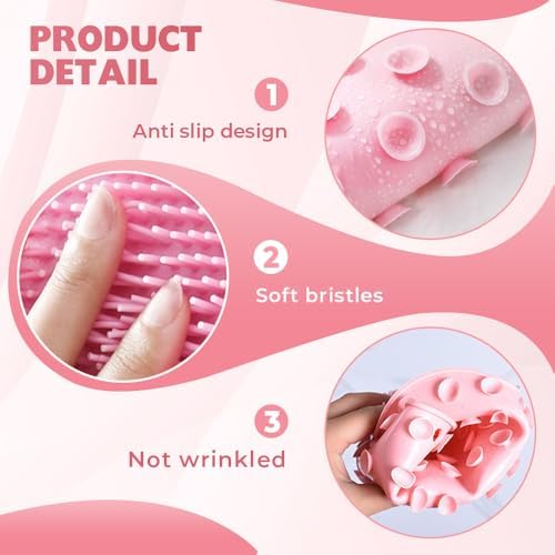Silicone Shower Foot Scrubber Mat, 2025 New Foot Back Cleaning Pad Back Washer Exfoliating Bath Wash Pad, Shower Foot Scrubber Mat with Non-Slip Suction Cups (Blue)