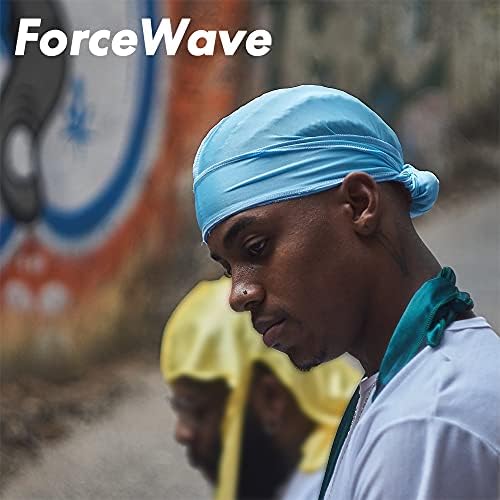 ForceWave 12 Pieces Silky Durag for Men Women Satin Durags for 360 Waves
