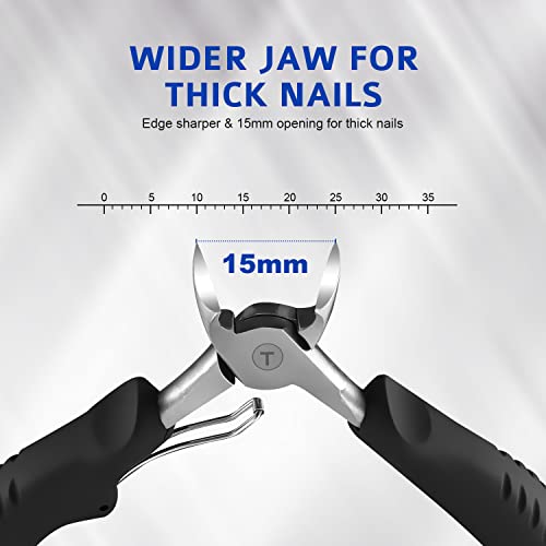 Nail Clipper for Ingrown or Thick Nail, Kaasage Podiatrist Toenail Clippers with Surgical Stainless Steel Sharp Curved Blades & Anti-Slip Handle, Professional Nail Cutter for Men, Women and Seniors