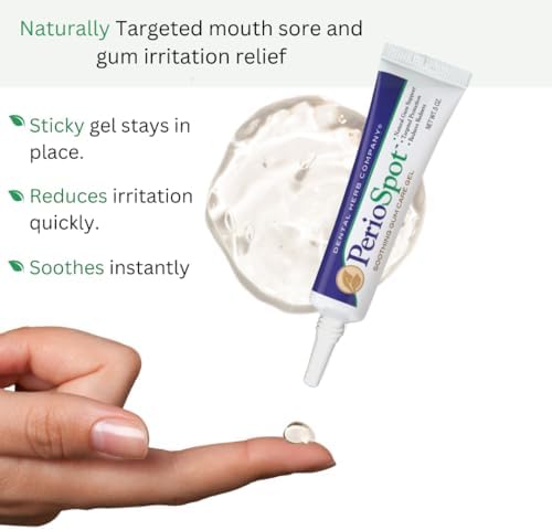 Dental Herb Company - PerioSpot Mouth Sore and Gum Care Gel - Soothes and relieves discomfort from Canker sores and Gum Irritation (.5 oz.)