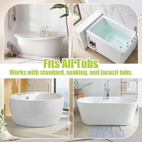 Full Body Bath Pillow for Tub - Extra Long & Thick Tub Pillow with Head, Back & Lumbar Support, 168 Non-Slip Suction Cups, Soft 5D Mesh Spa Cushion, Fits All Tubs-Gift for Soaking(Gray)