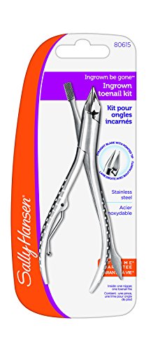 Sally Hansen Beauty Tools, Ingrown Be Gone-Ingrown Toenail Nipper Kit, Pack of 1, Cuticle Nipper, Nail Nipper, Nail File, Cuticle Clipper, Straight Blade, Pointed End