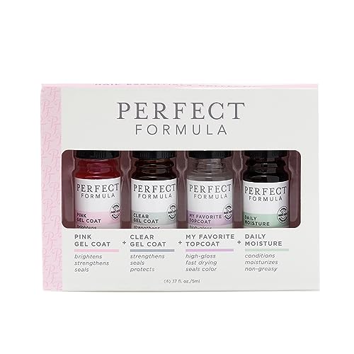 Perfect Formula Nail Collection - The Perfect Keratin Nail Treatment Manicure - A "Suit of Armor for Your Nails" - 4 pieces.